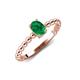 4 - Helen Oval Cut Emerald Solitaire Promise Ring 