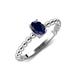 4 - Helen Oval Cut Blue Sapphire Solitaire Promise Ring 