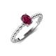 4 - Helen Oval Cut Rhodolite Garnet Solitaire Promise Ring 