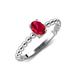 4 - Helen Oval Cut Ruby Solitaire Promise Ring 