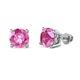 1 - Alina Pink Sapphire (6 mm) Solitaire Stud Earrings 