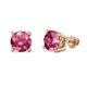 1 - Alina Pink Tourmaline (6.50 mm) Solitaire Stud Earrings 