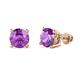 1 - Alina Amethyst (6.50 mm) Solitaire Stud Earrings 