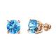 1 - Alina Blue Topaz (6.50 mm) Solitaire Stud Earrings 