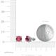 4 - Alina Rhodolite Garnet (6.50 mm) Solitaire Stud Earrings 