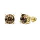 1 - Alina Smoky Quartz (6.50 mm) Solitaire Stud Earrings 