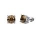 1 - Alina Smoky Quartz (5mm) Solitaire Stud Earrings 