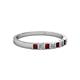 2 - Abila Red Garnet and Diamond Wedding Band 