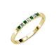1 - Abila Emerald and Diamond Wedding Band 