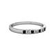 2 - Abila Black and White Diamond Wedding Band 