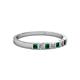 2 - Abila Emerald and Diamond Wedding Band 