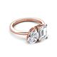 3 - Driselle 1.75 ctw IGI Certified Emerald Shape Lab Grown Diamond and Pear Shape Lab Grown Diamond Women Toi Et Moi Engagement Ring 