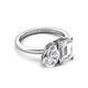 3 - Driselle 1.75 ctw IGI Certified Emerald Shape Lab Grown Diamond and Pear Shape Lab Grown Diamond Women Toi Et Moi Engagement Ring 