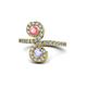1 - Raene Pink Tourmaline and Tanzanite with Side Diamonds Bypass Ring 
