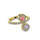 3 - Raene Pink Tourmaline and Tanzanite with Side Diamonds Bypass Ring 