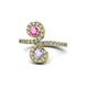 1 - Raene Pink Sapphire and Tanzanite with Side Diamonds Bypass Ring 