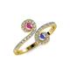 4 - Raene Pink Sapphire and Tanzanite with Side Diamonds Bypass Ring 