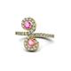 1 - Raene Pink Sapphire and Pink Tourmaline with Side Diamonds Bypass Ring 