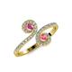 4 - Raene Pink Sapphire and Pink Tourmaline with Side Diamonds Bypass Ring 