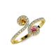 4 - Raene Citrine and Rhodolite Garnet with Side Diamonds Bypass Ring 