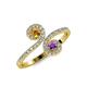 4 - Raene Citrine and Amethyst with Side Diamonds Bypass Ring 