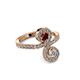 3 - Raene Ruby and Diamond with Side Diamonds Bypass Ring 