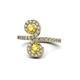 1 - Raene Yellow Sapphire with Side Diamonds Bypass Ring 