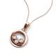 4 - Oriya Natural Diamond Open Circle Women Three Stone Pendant Necklace 