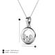 5 - Oriya Natural Diamond Open Circle Women Three Stone Pendant Necklace 