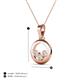 5 - Oriya Natural Diamond Open Circle Women Three Stone Pendant Necklace 