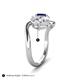 5 - Velona 2.53 ctw IGI Certified Oval Shape Lab Grown Diamond (8.5 x 6 mm) and Cushion Shape Created Blue Sapphire (6 mm) Women Toi Et Moi Wave Engagement Ring 