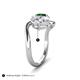5 - Velona 2.10 ctw IGI Certified Oval Shape Lab Grown Diamond (8.5 x 6 mm) and Cushion Shape Created Emerald (6 mm) Women Toi Et Moi Wave Engagement Ring 