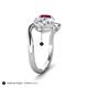 5 - Velona 2.53 ctw IGI Certified Oval Shape Lab Grown Diamond (8.5 x 6 mm) and Cushion Shape Created Ruby (6 mm) Women Toi Et Moi Wave Engagement Ring 