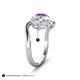 5 - Velona 2.05 ctw IGI Certified Oval Shape Lab Grown Diamond (8.5 x 6 mm) and Cushion Shape Amethyst (6 mm) Women Toi Et Moi Wave Engagement Ring 