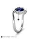 5 - Velona 2.55 ctw Oval Shape Created Blue Sapphire (8 x 6 mm) and IGI Certified Cushion Shape Lab Grown Diamond (6 mm) Women Toi Et Moi Wave Engagement Ring 