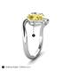 5 - Velona 2.55 ctw Oval Shape Created Yellow Sapphire (8 x 6 mm) and IGI Certified Cushion Shape Lab Grown Diamond (6 mm) Women Toi Et Moi Wave Engagement Ring 