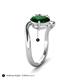 5 - Velona 2.25 ctw Oval Shape Created Emerald (8 x 6 mm) and IGI Certified Cushion Shape Lab Grown Diamond (6 mm) Women Toi Et Moi Wave Engagement Ring 