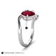5 - Velona 2.85 ctw Oval Shape Created Ruby (8 x 6 mm) and IGI Certified Cushion Shape Lab Grown Diamond (6 mm) Women Toi Et Moi Wave Engagement Ring 