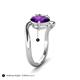 5 - Velona 2.45 ctw Oval Shape Amethyst (8 x 6 mm) and IGI Certified Cushion Shape Lab Grown Diamond (6 mm) Women Toi Et Moi Wave Engagement Ring 