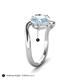 5 - Velona 2.60 ctw Oval Shape Aquamarine (8 x 6 mm) and IGI Certified Cushion Shape Lab Grown Diamond (6 mm) Women Toi Et Moi Wave Engagement Ring 