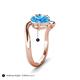 5 - Velona 2.85 ctw Oval Shape Blue Topaz (8 x 6 mm) and IGI Certified Cushion Shape Lab Grown Diamond (6 mm) Women Toi Et Moi Wave Engagement Ring 