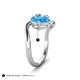 5 - Velona 2.85 ctw Oval Shape Blue Topaz (8 x 6 mm) and IGI Certified Cushion Shape Lab Grown Diamond (6 mm) Women Toi Et Moi Wave Engagement Ring 
