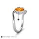 5 - Velona 2.45 ctw Oval Shape Citrine (8 x 6 mm) and IGI Certified Cushion Shape Lab Grown Diamond (6 mm) Women Toi Et Moi Wave Engagement Ring 