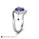 5 - Velona 2.35 ctw Oval Shape Iolite (8 x 6 mm) and IGI Certified Cushion Shape Lab Grown Diamond (6 mm) Women Toi Et Moi Wave Engagement Ring 
