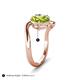 5 - Velona 2.60 ctw Oval Shape Peridot (8 x 6 mm) and IGI Certified Cushion Shape Lab Grown Diamond (6 mm) Women Toi Et Moi Wave Engagement Ring 