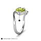 5 - Velona 2.60 ctw Oval Shape Peridot (8 x 6 mm) and IGI Certified Cushion Shape Lab Grown Diamond (6 mm) Women Toi Et Moi Wave Engagement Ring 