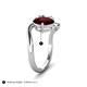 5 - Velona 2.75 ctw Oval Shape Red Garnet (8 x 6 mm) and IGI Certified Cushion Shape Lab Grown Diamond (6 mm) Women Toi Et Moi Wave Engagement Ring 