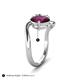 5 - Velona 2.90 ctw Oval Shape Rhodolite Garnet (8 x 6 mm) and IGI Certified Cushion Shape Lab Grown Diamond (6 mm) Women Toi Et Moi Wave Engagement Ring 