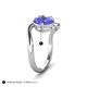 5 - Velona 2.60 ctw Oval Shape Tanzanite (8 x 6 mm) and IGI Certified Cushion Shape Lab Grown Diamond (6 mm) Women Toi Et Moi Wave Engagement Ring 
