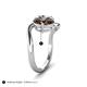 5 - Velona 2.50 ctw Oval Shape Smoky Quartz (8 x 6 mm) and IGI Certified Cushion Shape Lab Grown Diamond (6 mm) Women Toi Et Moi Wave Engagement Ring 